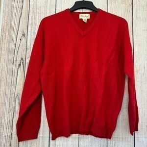 Vintage Eddie Bauer Mens V-Neck 100% Lambswool Sweaters size Medium